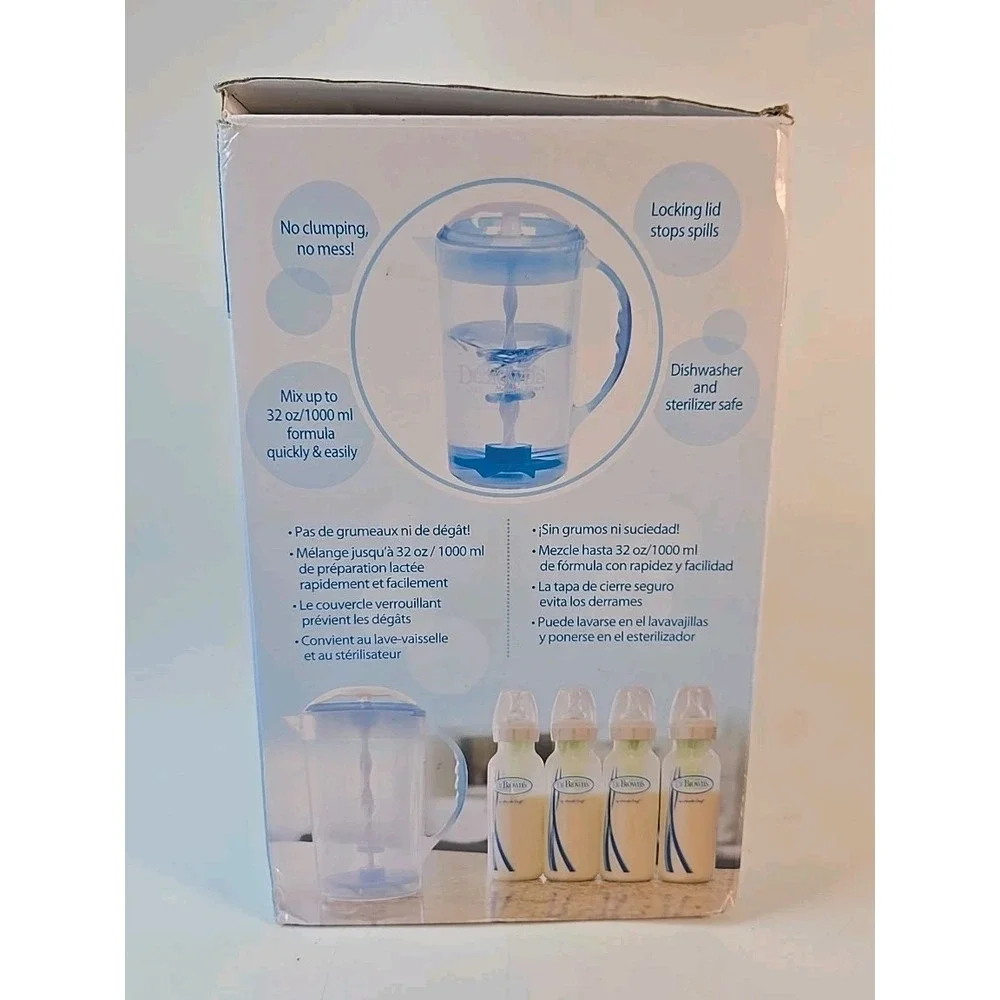 Dr. Brown's Natural Flow Formula Mixing Pitcher 32 oz (Blue) -New -  Open Box